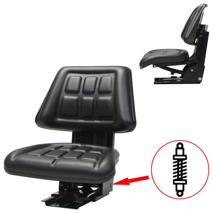 Tractor Seat with Suspension Black Oaxtol