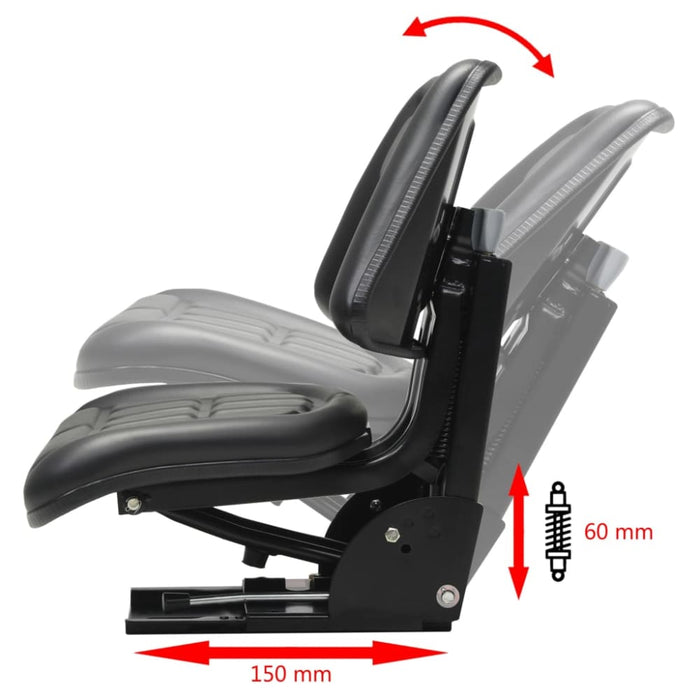 Tractor Seat with Suspension Black Oaxtol