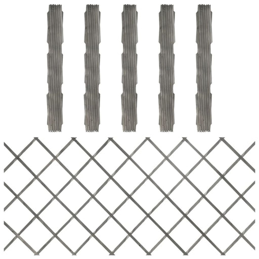 Trellis Fences 5 Pcs Grey Solid Firwood 180x80 Cm Tolaxp