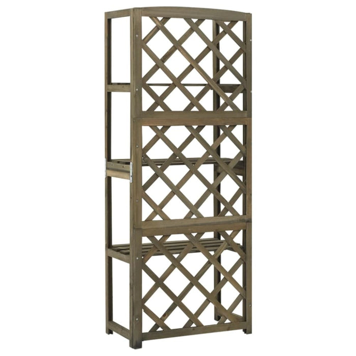 Trellis with Shelves Grey 55x30x140 Cm Solid Fir Wood Tolaob