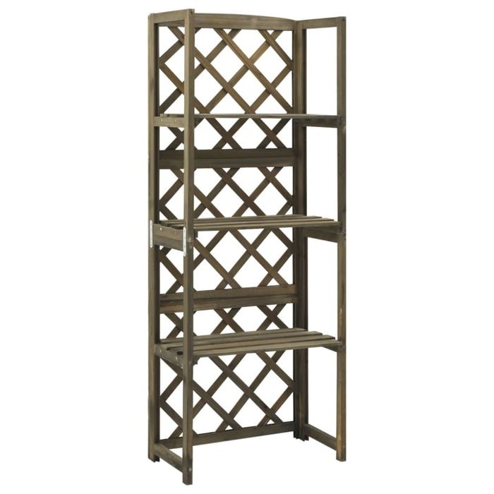 Trellis with Shelves Grey 55x30x140 Cm Solid Fir Wood Tolaob