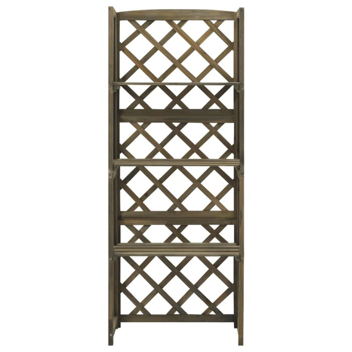 Trellis with Shelves Grey 55x30x140 Cm Solid Fir Wood Tolaob