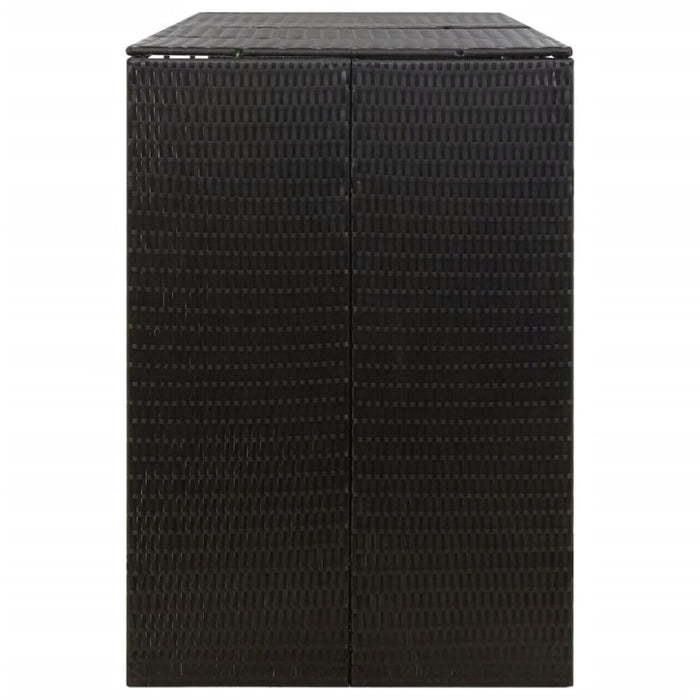 Triple Wheelie Bin Shed Black 207x80x117 Cm Poly Rattan