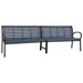 Twin Garden Bench Steel and Wpc Black Toioxi