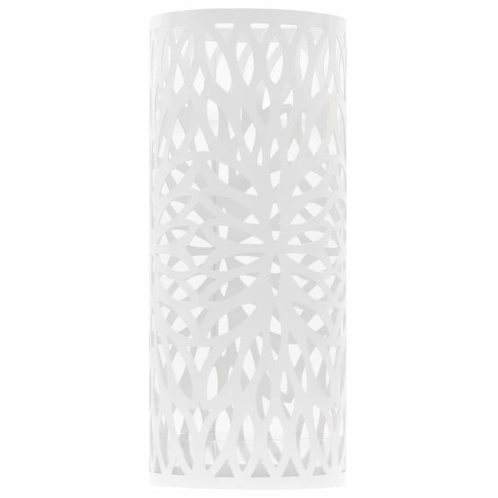 Umbrella Stand Leaves Steel White Xalnbt