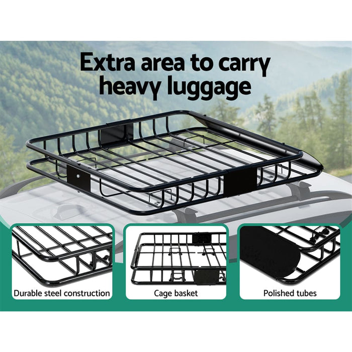 Universal Car Roof Rack Basket Luggage Carrier Steel