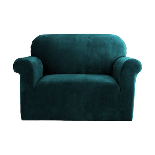 Velvet Sofa Cover Plush Couch Lounge Slipcover 1 Seater