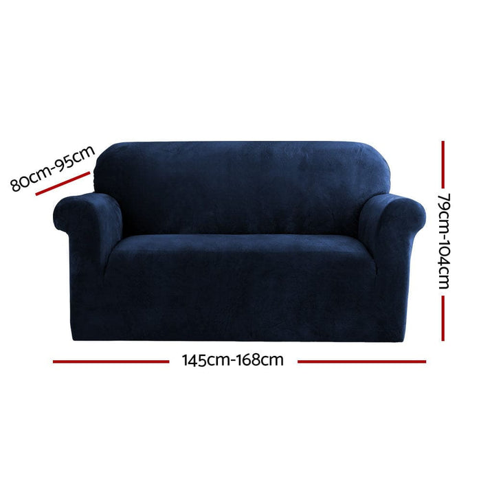 Velvet Sofa Cover Plush Couch Lounge Slipcover 2 Seater