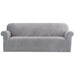 Velvet Sofa Cover Plush Couch Lounge Slipcover 4 Seater Grey