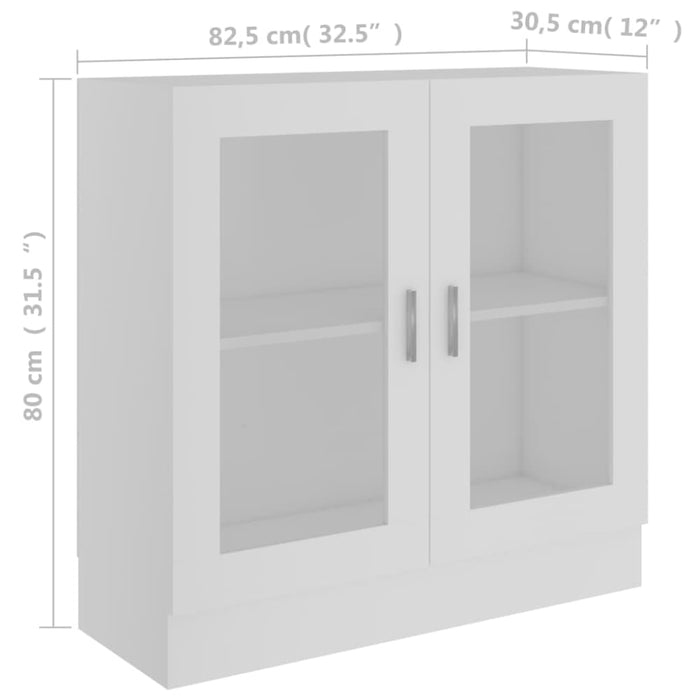 Vitrine Cabinet White 82.5x30.5x80 Cm Engineered Wood Nbxiao