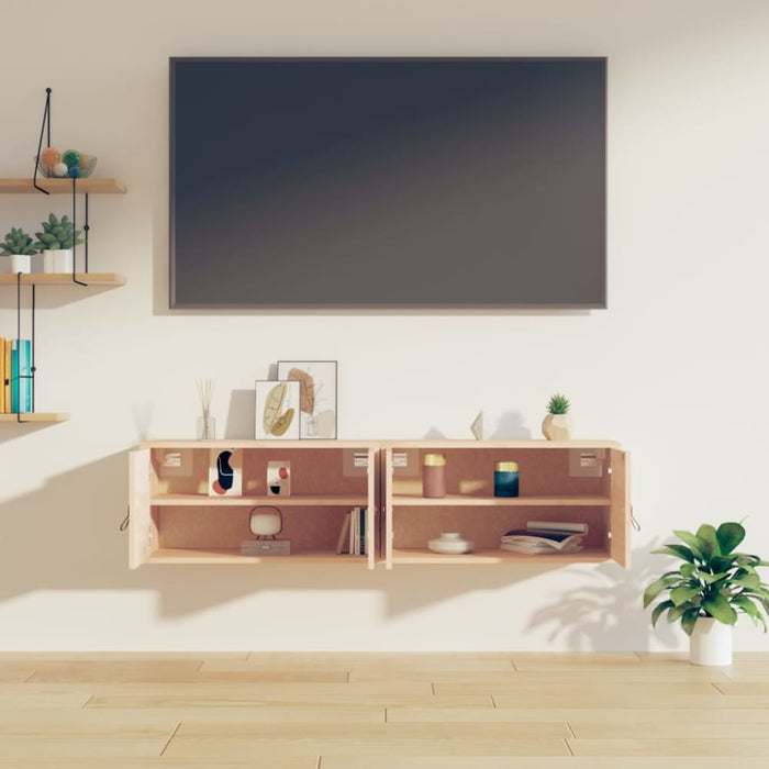 Wall Cabinets 2 Pcs 60x30x30 Cm Solid Wood Pine Nontll