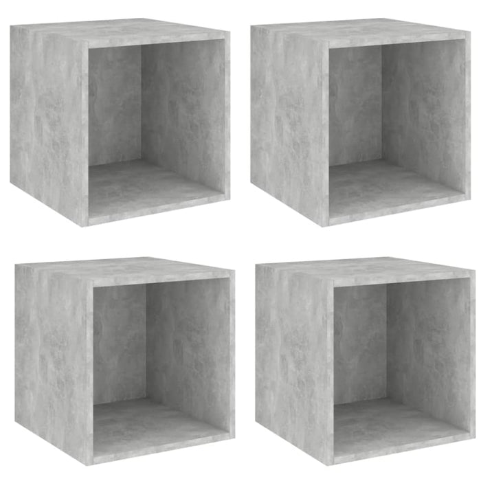 Wall Cabinets 4 Pcs Concrete Grey Chipboard Nbpapn