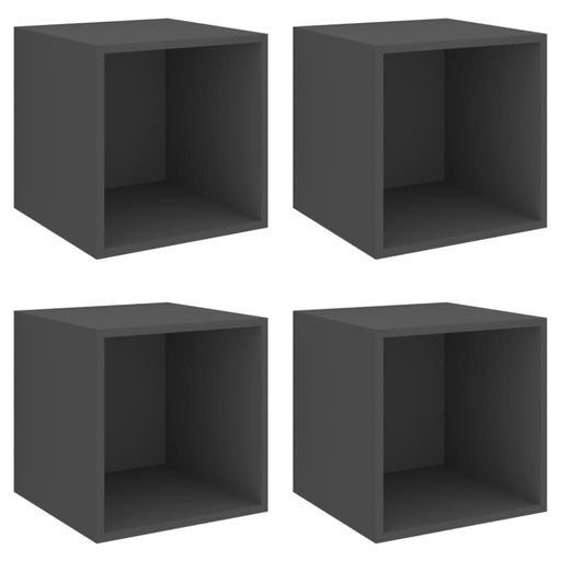 Wall Cabinets 4 Pcs Grey Chipboard Nbpapx