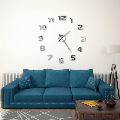 3d Wall Clock Modern Design 100 Cm Xxl Silver Pblta