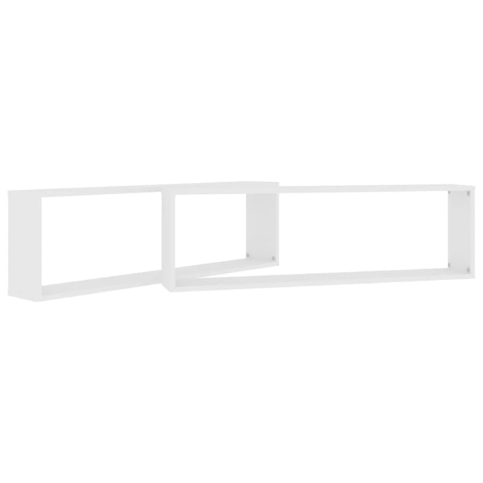 Wall Cube Shelves 2 Pcs White 100x15x30 Cm Chipboard Nbibik