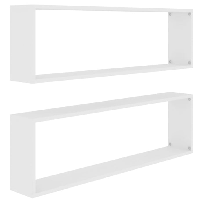Wall Cube Shelves 2 Pcs White 100x15x30 Cm Chipboard Nbibik