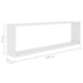 Wall Cube Shelves 2 Pcs White 100x15x30 Cm Chipboard Nbibik