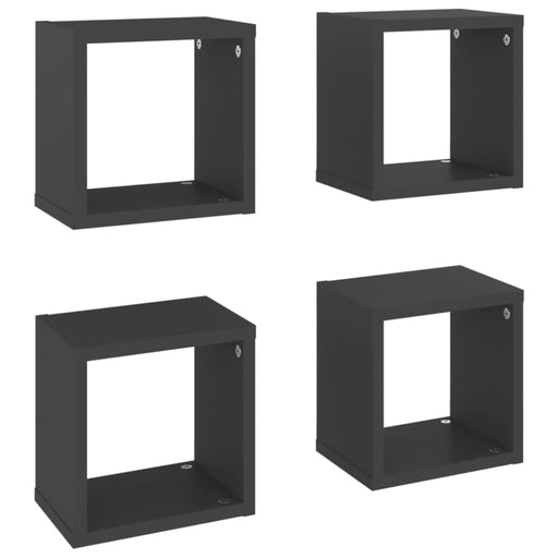 Wall Cube Shelves 4 Pcs Grey 22x15x22 Cm Nbibpk