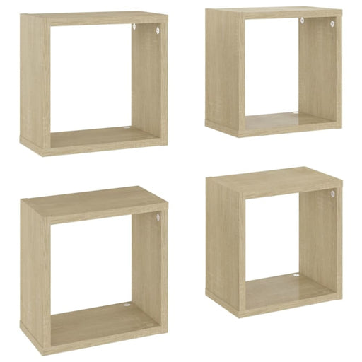 Wall Cube Shelves 4 Pcs Sonoma Oak 26x15x26 Cm Nbibtp