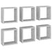 Wall Cube Shelves 6 Pcs Concrete Grey 30x15x30 Cm Nbibox