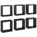 Wall Cube Shelves 6 Pcs Glossy Look Black 30x15x30 Cm Nbibxo