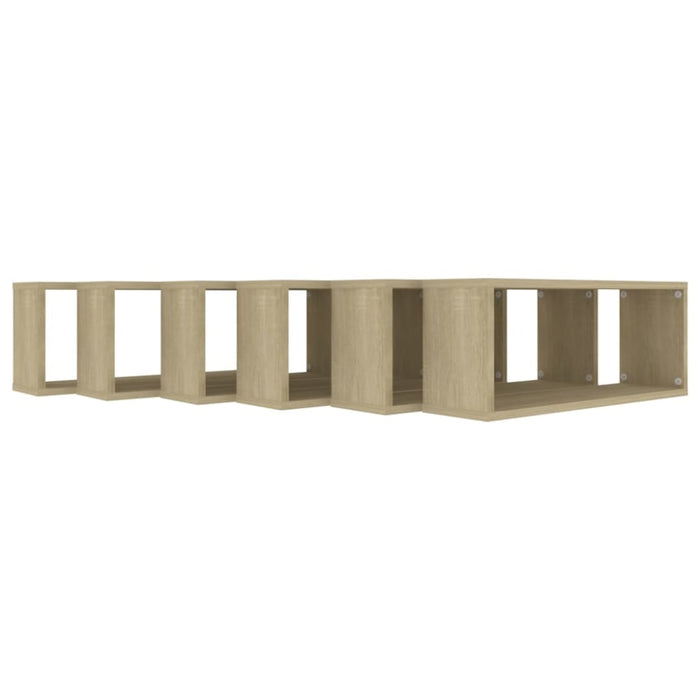 Wall Cube Shelves 6 Pcs Sonoma Oak Chipboard Nbioaa