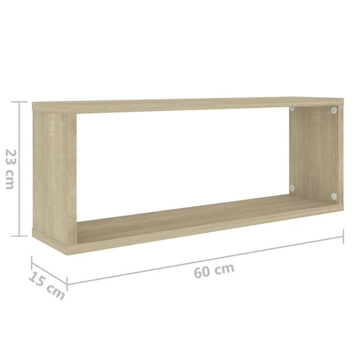 Wall Cube Shelves 6 Pcs Sonoma Oak Chipboard Nbioaa