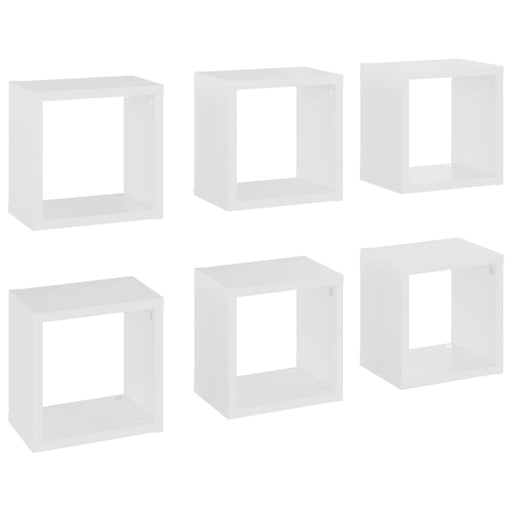 Wall Cube Shelves 6 Pcs White 22x15x22 Cm Nbibpa