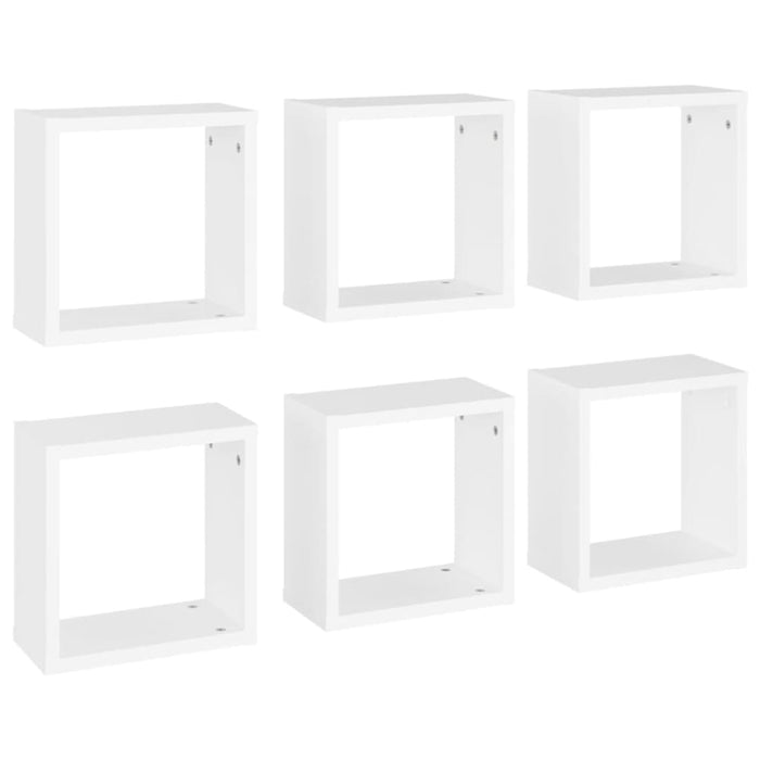 Wall Cube Shelves 6 Pcs White 30x15x30 Cm Nbibbb