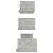 Wall Display Shelf 3 Pcs Concrete Grey Chipboard Nbbxbx
