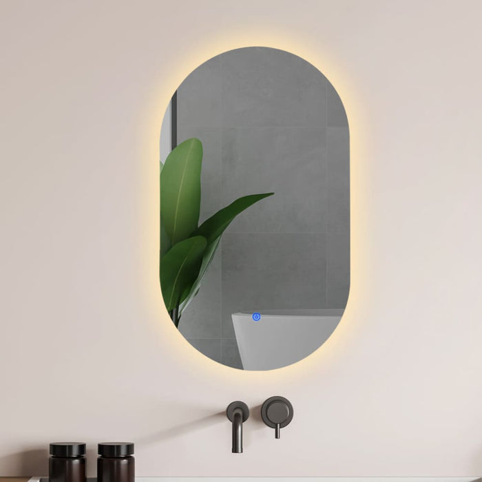 Led Wall Mirror Oval Anti-fog Bathroom Mirrors Makeup Light