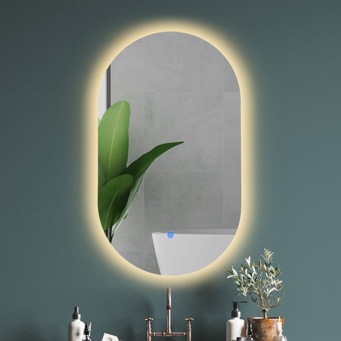 Led Wall Mirror Oval Anti-fog Bathroom Mirrors Makeup Light