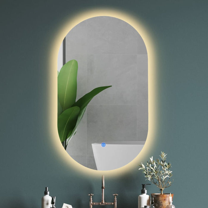 Led Wall Mirror Oval Anti-fog Bathroom Mirrors Makeup Light