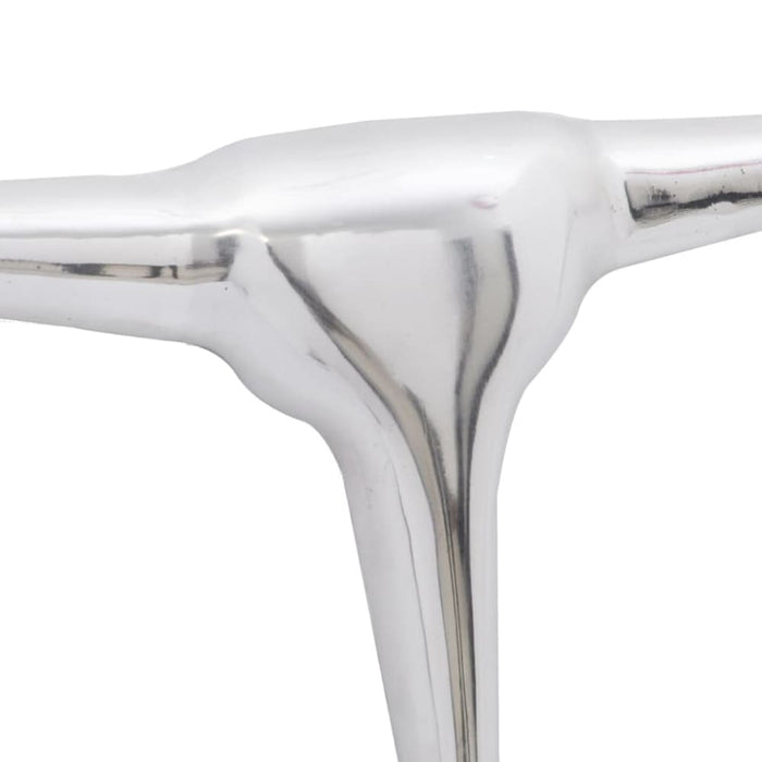 Wall Mounted Aluminium Bull’s Head Decoration Silver 72 Cm