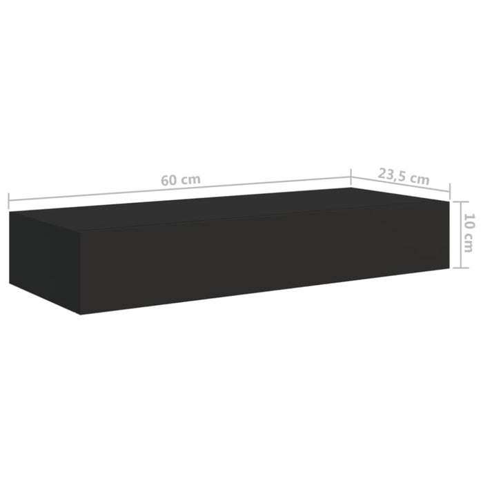 Wall-mounted Drawer Shelves 2 Pcs Black 60x23.5x10cm Mdf