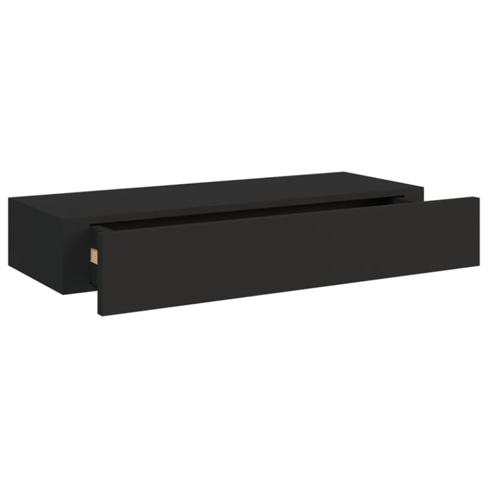 Wall-mounted Drawer Shelves 2 Pcs Black 60x23.5x10cm Mdf