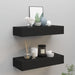 Wall-mounted Drawer Shelves 2 Pcs Black 60x23.5x10cm Mdf