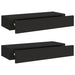 Wall-mounted Drawer Shelves 2 Pcs Black 60x23.5x10cm Mdf
