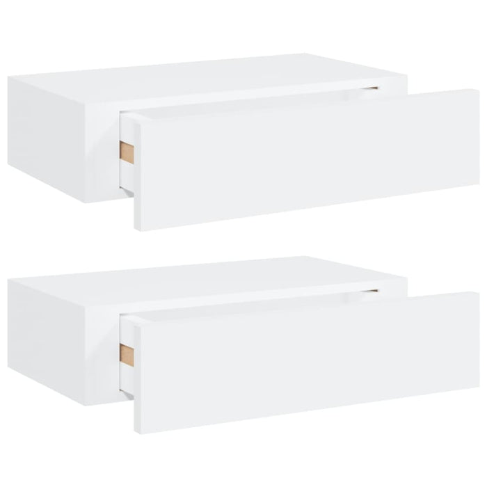 Wall-mounted Drawer Shelves 2 Pcs White 40x23.5x10 Cm Mdf