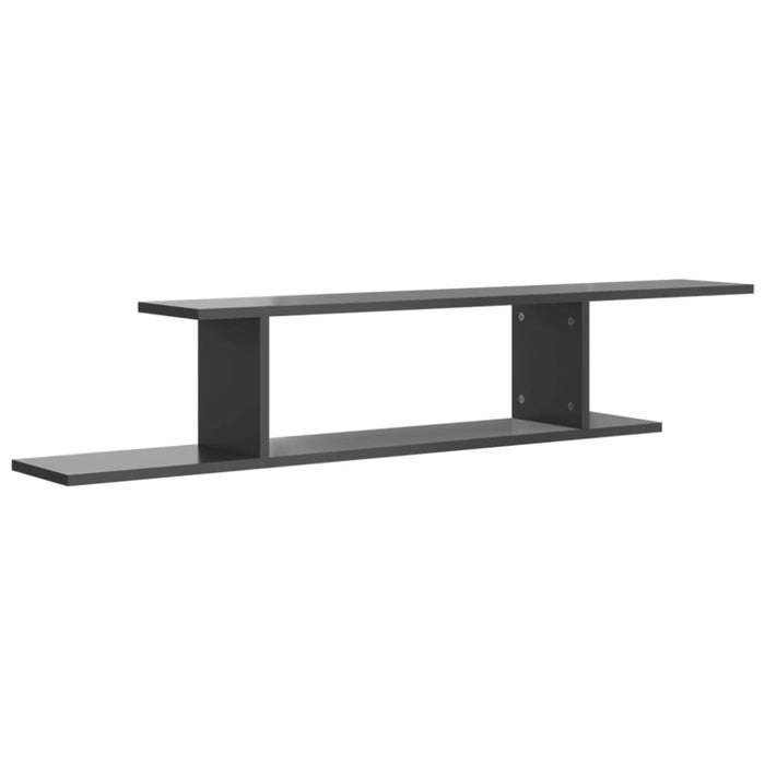 Wall-mounted Tv Shelf Glossy Look Grey 125x18x23 Cm