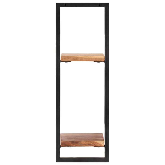 Wall Shelves 2 Pcs 25x25x75 Cm Solid Wood Acacia and Steel