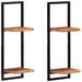Wall Shelves 2 Pcs 25x25x75 Cm Solid Wood Acacia and Steel