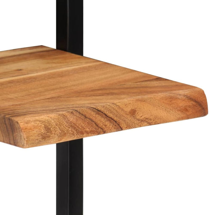 Wall Shelves 2 Pcs 25x25x75 Cm Solid Wood Acacia and Steel