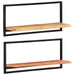 Wall Shelves 2 Pcs 80x25x35 Cm Solid Wood Acacia and Steel