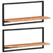 Wall Shelves 2 Pcs 80x25x35 Cm Solid Wood Acacia and Steel