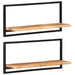 Wall Shelves 2 Pcs 80x25x35 Cm Solid Wood Acacia and Steel