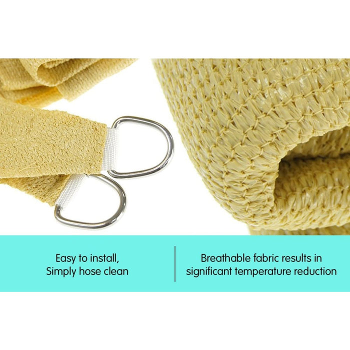 Wallaroo Triangle Shade Sail 7x7x7 - Sand