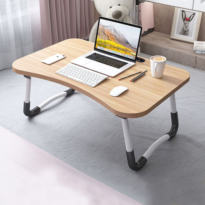 2x Walnut Portable Bed Table Adjustable Foldable Sofa Study