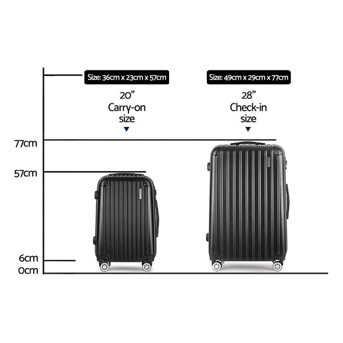 Wanderlite 2pcs Carry on Luggage Sets Suitcase Travel Hard