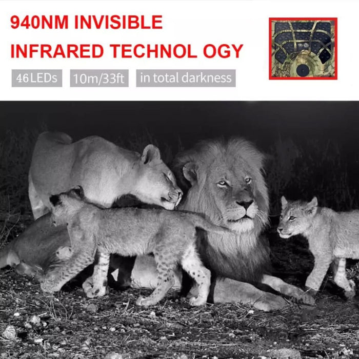 Waterproof 12mp Wild Animal Detector Invisible Infrared